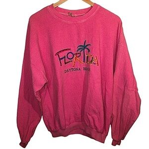 Vintage 90’s Pink Daytona Beach Florida Crew Neck